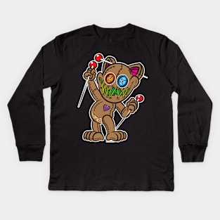 VooDoo Kitty Cat Doll possessed Kids Long Sleeve T-Shirt